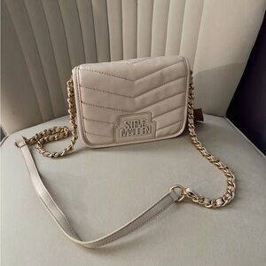 Steve Madden Cream Quilted Crossbody Bag